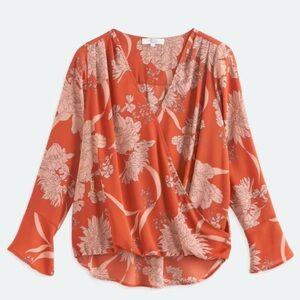 NWT Beacon Apparel - Amanda Surplice Bell Sleeve Blouse -  XL